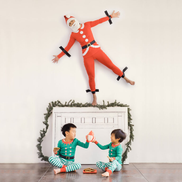 Holiday Photos in Santa and Elves PJs
